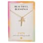 Beautiful Blessings Gold-Tone CZ Double Cross Necklace - image 1