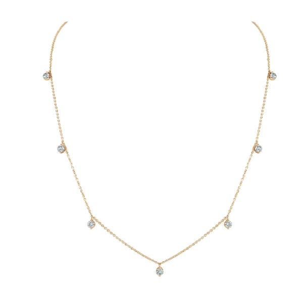 Diamond Classics(tm) 14kt. Gold Diamond Station Pendant Necklace - image 