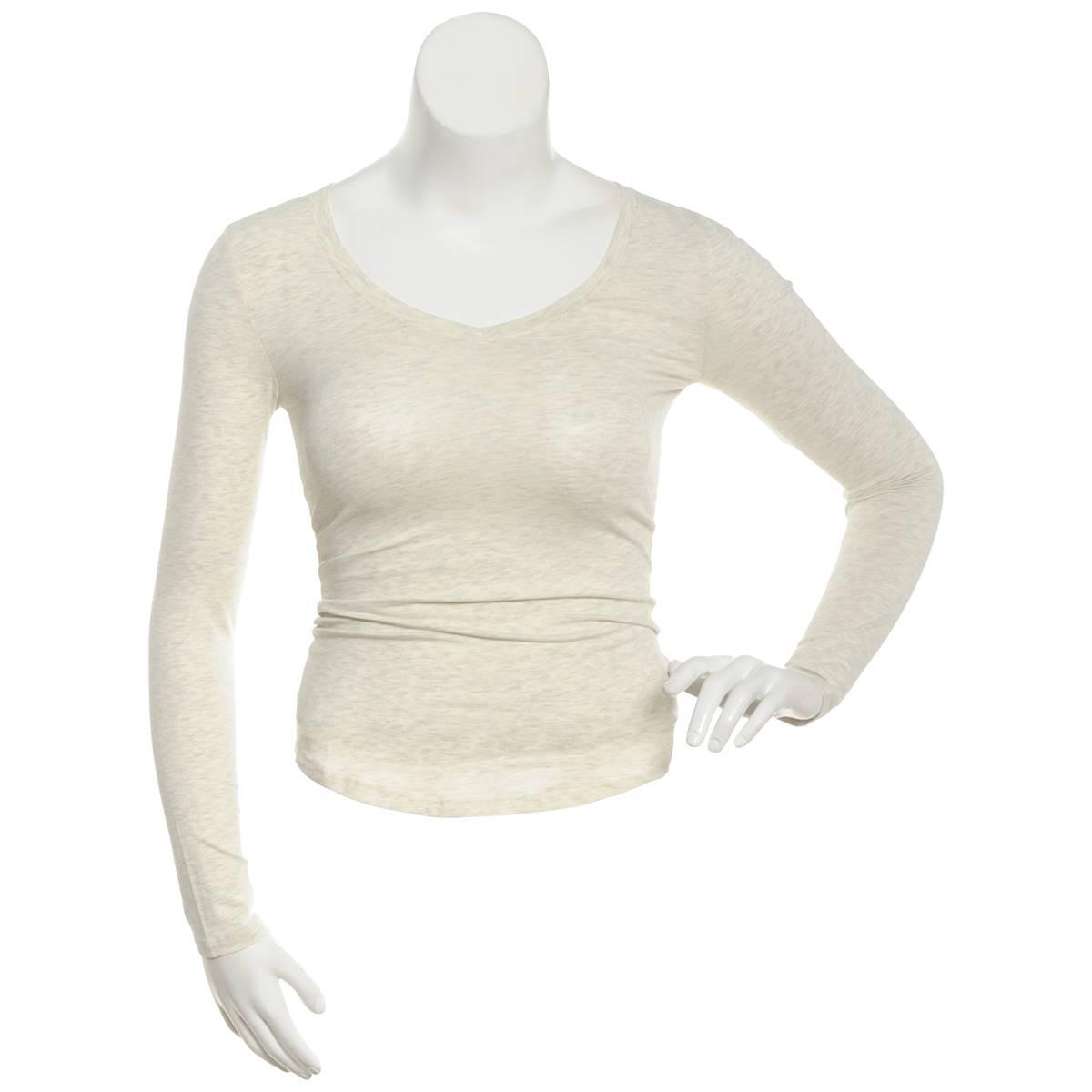 Juniors Aveto Marled Long Sleeve V-Neck Tee