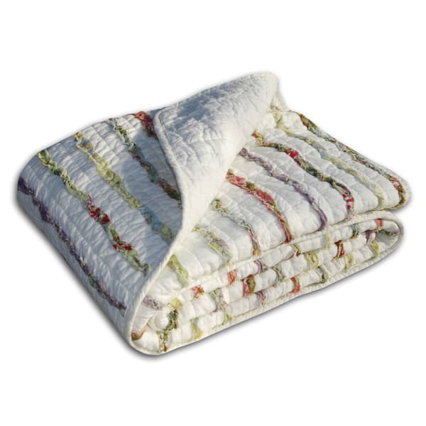 Greenland Home Fashions&#8482; Bella Ruffle Reversible Quilted Throw