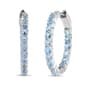 Gemstone Classics(tm) 3mm Aquamarine Inside-Out Hoop Earrings - image 1