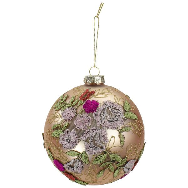 Northlight Seasonal 4.5in. Floral Applique Christmas Ornament - image 