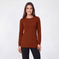 Petite Napa Valley Long Sleeve Cable Knit Front Sweater - image 3