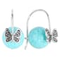 Athra Howlite Turquoise Stone Butterfly Drop Earrings - image 1