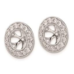 Pure Fire 14kt. White Gold Lab Grown Diamond 7mm Earring Jackets