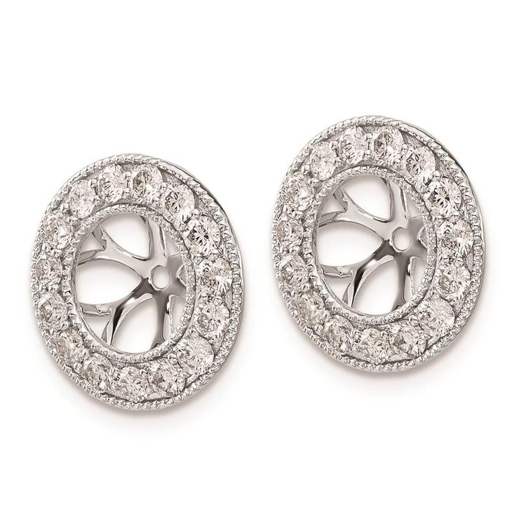 Pure Fire 14kt. White Gold Lab Grown Diamond 7mm Earring Jackets