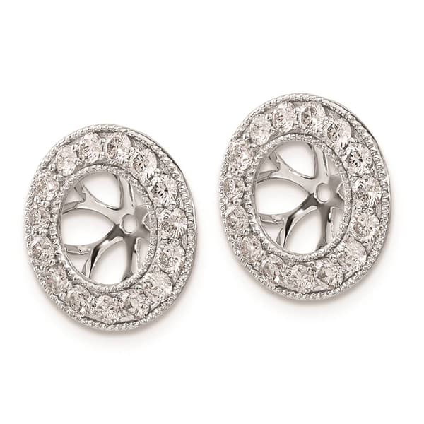 Pure Fire 14kt. White Gold Lab Grown Diamond 7mm Earring Jackets