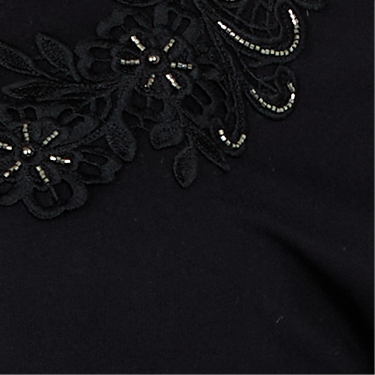 Plus Size Ruby Rd. Mysterious Romance Lace Trim V-Neck Blouse