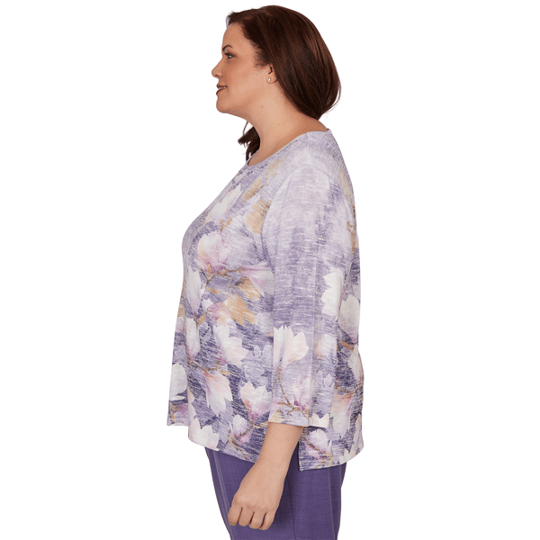 Plus Size Alfred Dunner Grand Bazaar Amethyst Floral Blouse