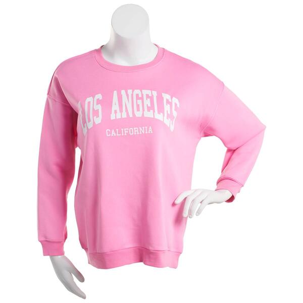 Juniors No Comment Los Angeles Oversized Fleece Lined Sweatshirt - image 