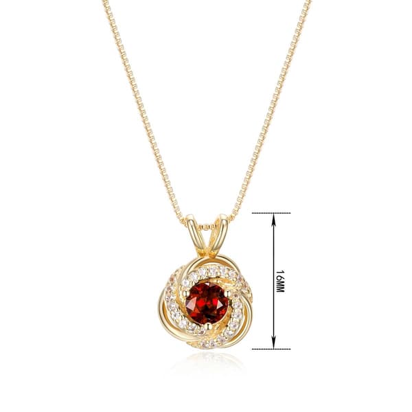 Forever Facets 18kt. Gold Garnet Love Knot Necklace