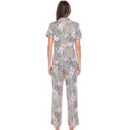 Womens White Mark 2pc. Leopard Floral Pajama Set