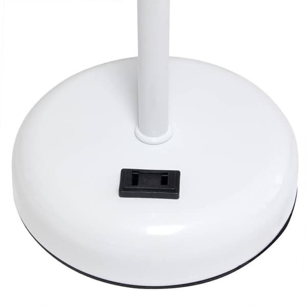 LimeLights White Stick Lamp wCharging Outlet/White Shade-Set of 2