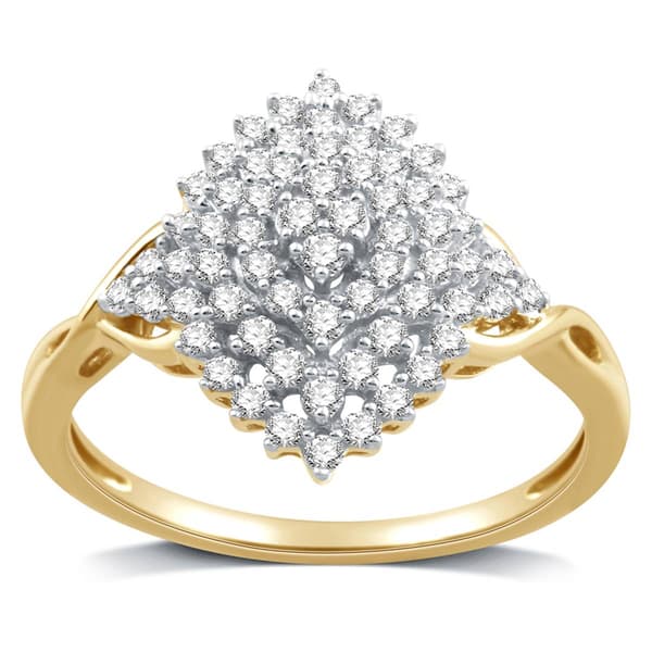 Nova Star&#40;R&#41; 10kt. 1/2ctw. Lab Grown Diamond Marquis Cluster Ring