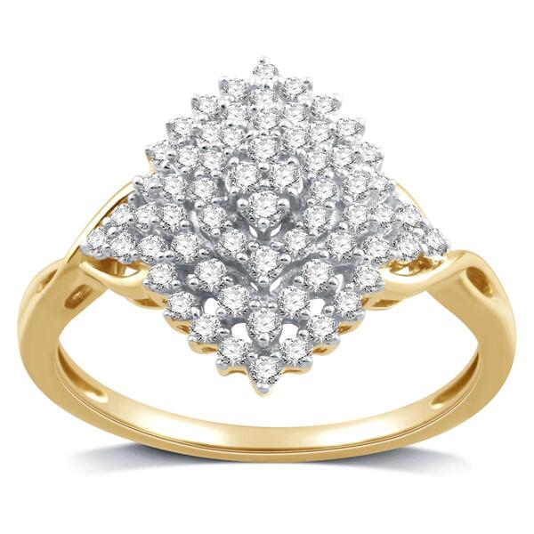 Nova Star&#40;R&#41; 10kt. 1/2ctw. Lab Grown Diamond Marquis Cluster Ring - image 