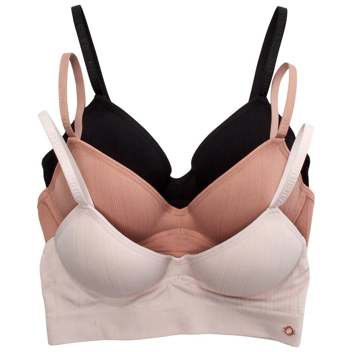 Open Video Modal for Womens Danskin 3pk Seamless Molded Wire-Free Bra DS3951-3PKH