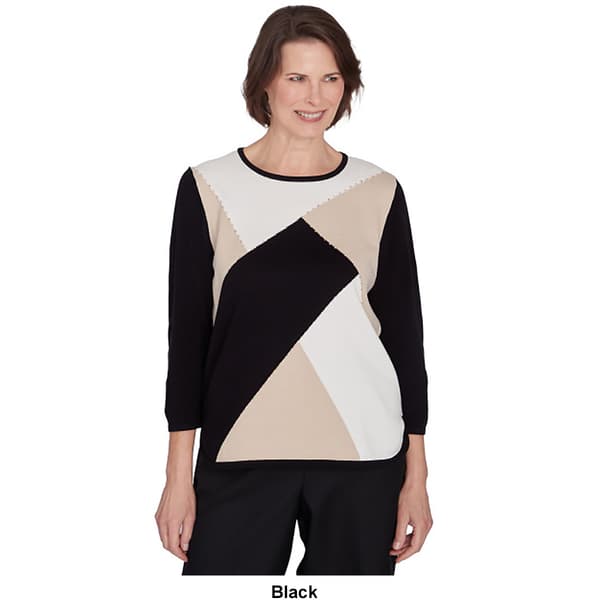 Petite Alfred Dunner Classics Colorblock Sweater