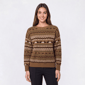 Womens Rio & Rian Long Sleeve Dog Fair Isle Sweater - image 1