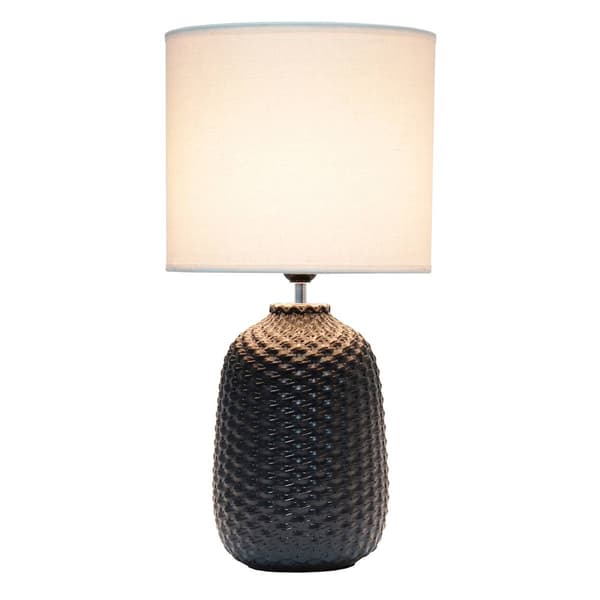 Simple Designs 20.4in. Ceramic Oblong Table Lamp