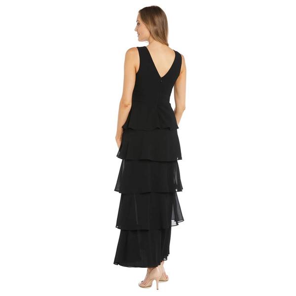 Womens R&M Richards Sleeveless Georgette Tier Evening Gown