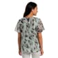 Plus Size Kasper Short Flutter Sleeve Blurred Brushstroke Blouse - image 2