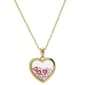 14kt. Gold Plated & Pink CZ Heart Shaker Pendant Necklace - image 1