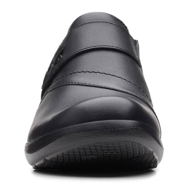 Womens Clarks&#174; Angie Pearl Black Leather Loafers