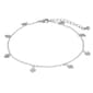 1928 Silver Tone Chain with Heart Drops Anklet - image 1