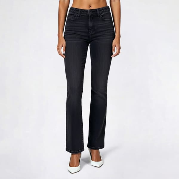 Juniors California Vintage Mid Rise Distressed Bootcut Jeans - image 