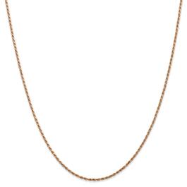 Unisex Gold Classics&#40;tm&#41; 1.5mm. 14k Rose Diamond Cut Rope Necklace