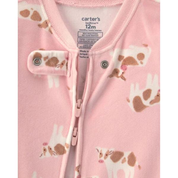 Baby Girl (12-24M) Carter''s® Cow 2-Way Zip Sleeper