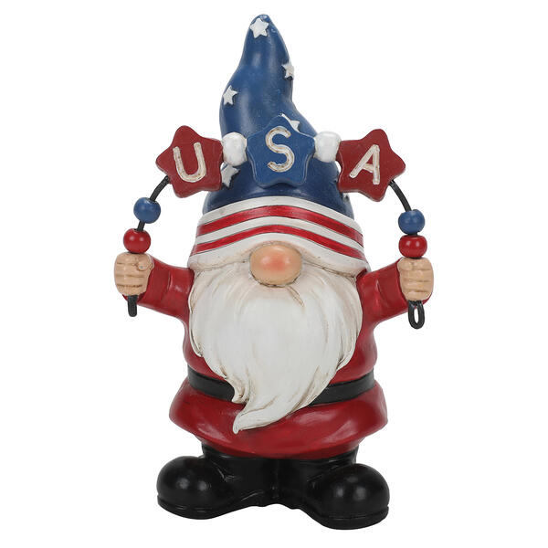 Resin Gnome Holding a USA Banner - image 