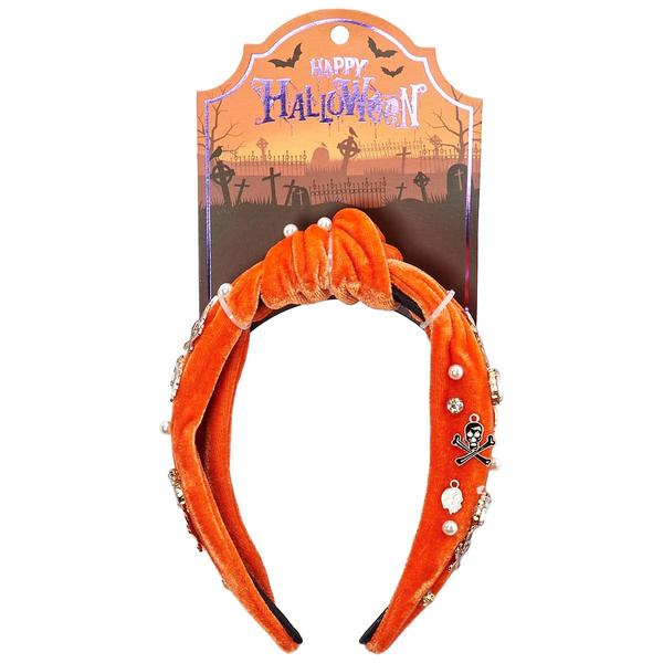 Womens Book of Spells Skull Orange Headband - image 