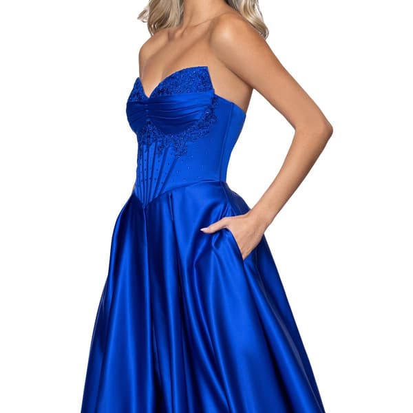 Juniors Blondie Nites Satin Strapless A-line Dress