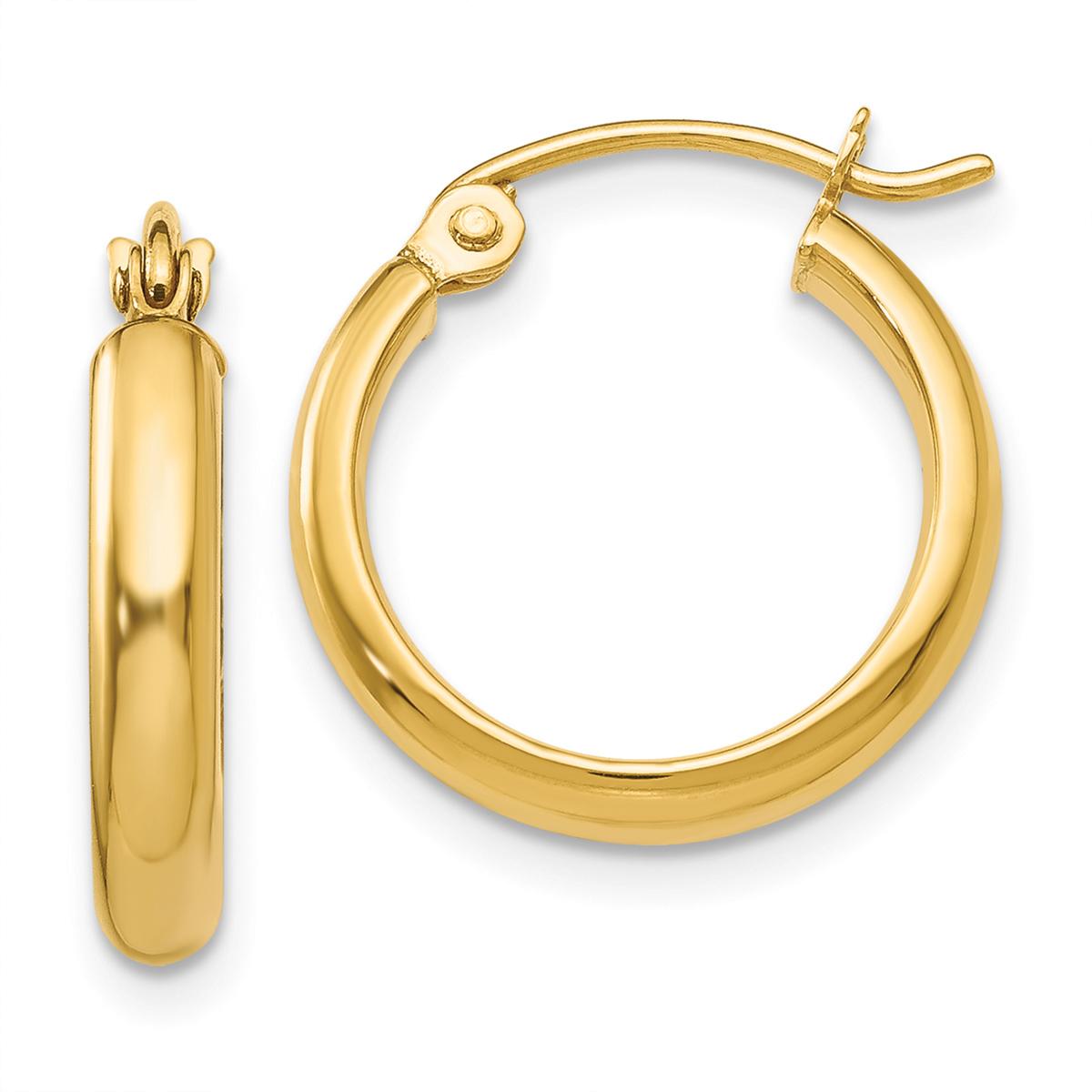 Gold Classics™ 15mm. 14kt. Gold Polished Hoop Earrings