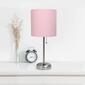 LimeLights Brush Steel/Pink Stick Lamp w/Charging Outlet-Set of 2 - image 5