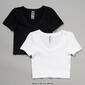 Juniors One Step Up 2pk. La Belle Banded &amp; Ribbed Tees - image 2