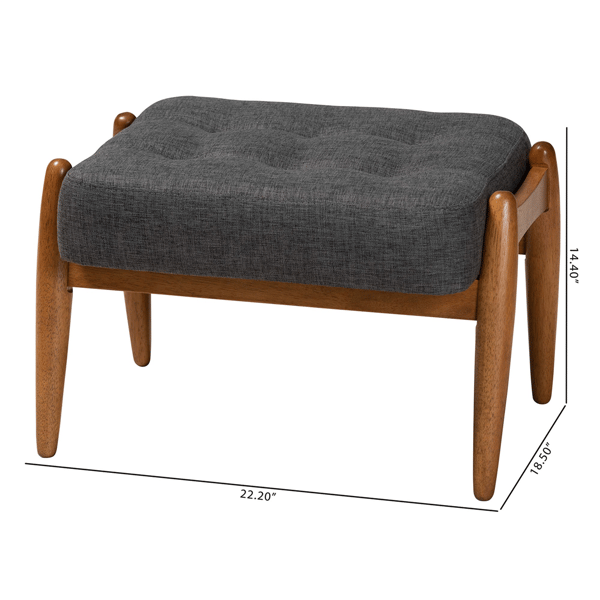 Baxton Studio Jeanine Japandi Wood Ottoman Footstool