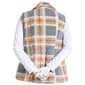 Womens Architect&#174; Zip Up Mock Neck Plaid Teddy Vest - Neutral - image 2