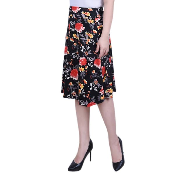 Womens NY Collection Knee Length Floral Skirt