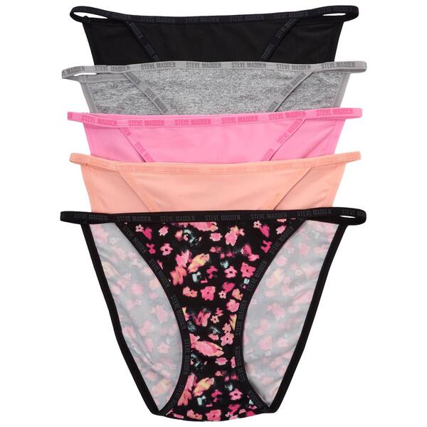 Womens Steve Madden 5pk. Micro String Bikini Panties SM02478B5 - image 