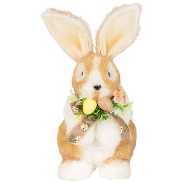 Northlight Seasonal Plush Rabbit with Bow Easter Figurine
