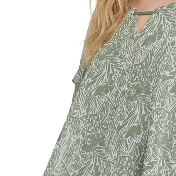 Womens NY Collection Abstract Leaf Poncho Blouse
