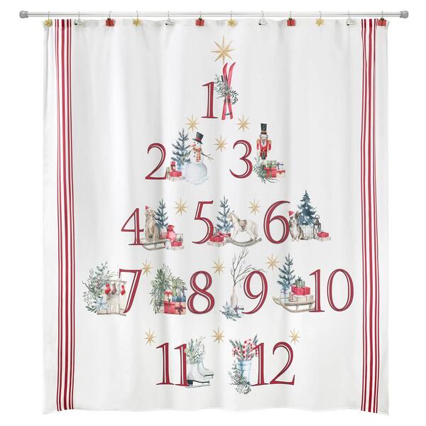 Avanti Holiday Countdown Shower Curtain - image 