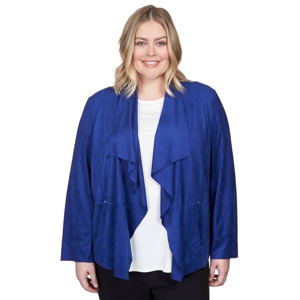 Plus Size Alfred Dunner Downtown Vibe Suede Cascade Jacket - image 
