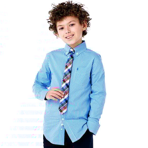 Boys &#40;8-20&#41; IZOD&#40;R&#41; Gingham Dress Shirt & Tie Set