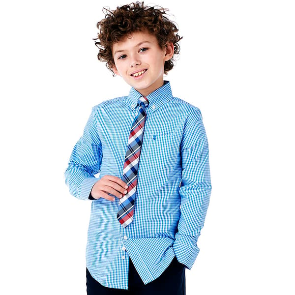 Boys &#40;8-20&#41; IZOD&#40;R&#41; Gingham Dress Shirt & Tie Set - image 