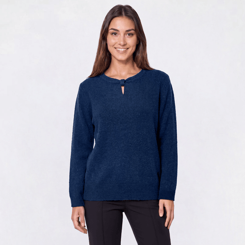 Womens Preswick & Moore® Keyhole Neck with Knot Accent Sweater