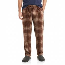 Mens Preswick & Moore(R) Brown Plaid Silk Fleece Pajama Pants