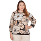 Plus Size Alfred Dunner Seville Jacquard Floral Butterfly Sweater - image 1